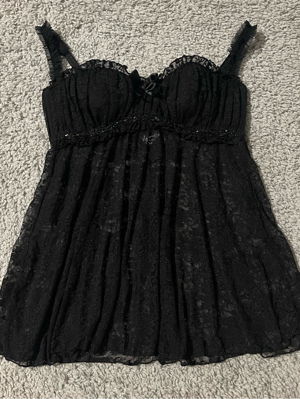 Frederick's of Hollywood Black Lace BabyDoll